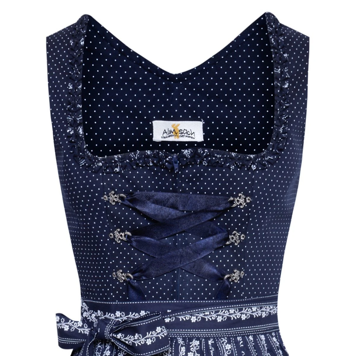 Almsach Midi Dirndl Bine In Dunkelblau 4 Almsach Midi Dirndl Bine In Dunkelblau – Bild 2
