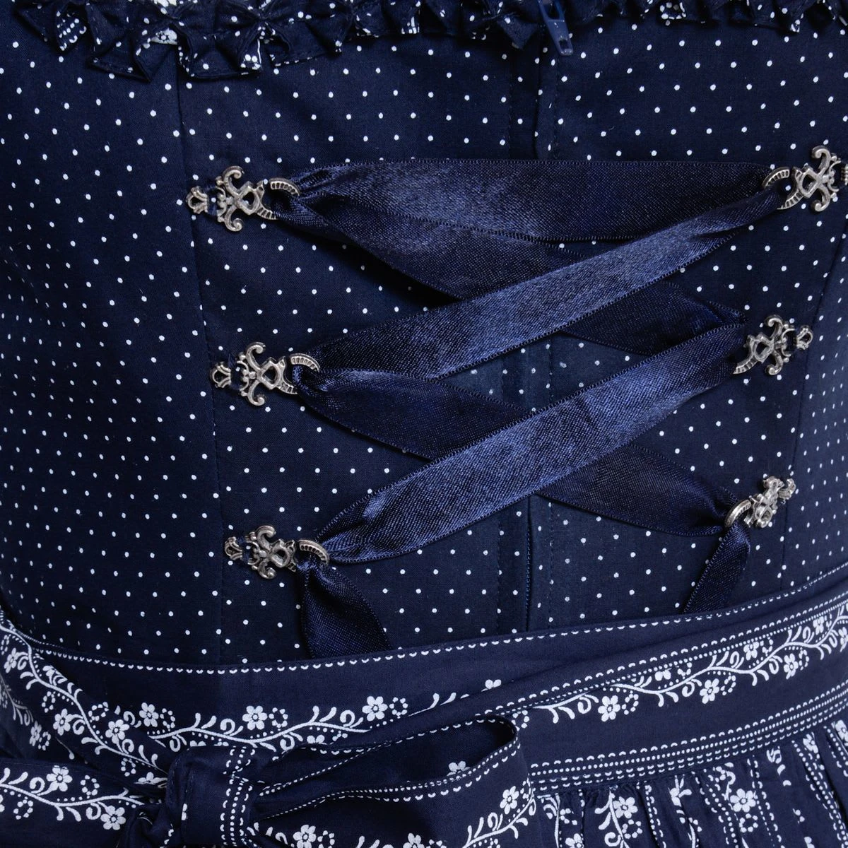 Almsach Midi Dirndl Bine In Dunkelblau 5 Almsach Midi Dirndl Bine In Dunkelblau – Bild 3