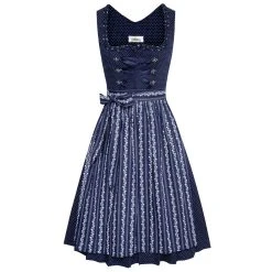 Almsach Midi Dirndl Bine In Dunkelblau