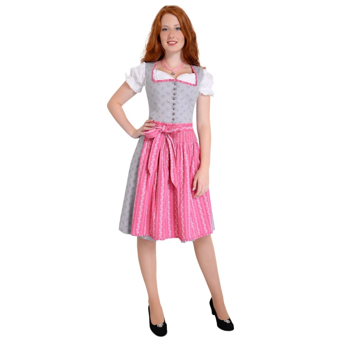 Almsach Midi Dirndl In Grau 8 Almsach Midi Dirndl In Grau – Bild 6