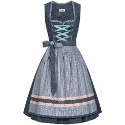Almsach Midi Dirndl Lotti In Dunkelblau