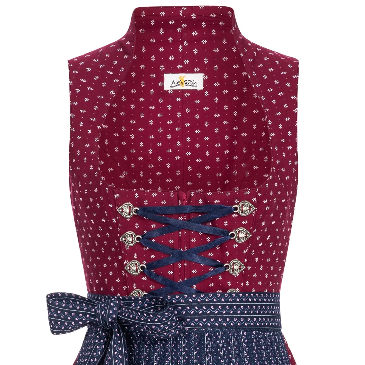 Almsach Midi Dirndl Manuela In Weinrot 4 Almsach Midi Dirndl Manuela In Weinrot – Bild 2