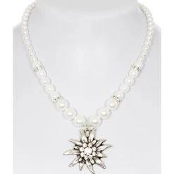 Alpenwahn Wachsperlenkette Mit Großem Edelweiß 8784