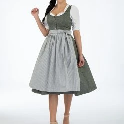 BERWIN & WOLFF Dirndl In Grau/ Grün