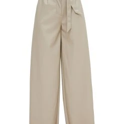 Comma Kunstleder-Hose Beige