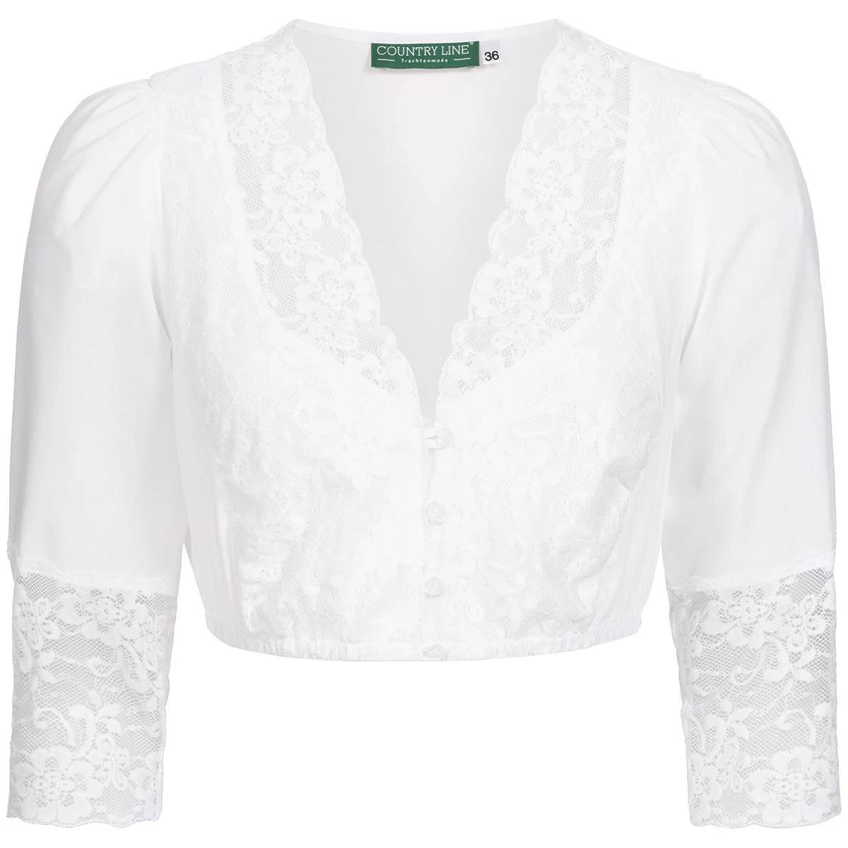 Country Line Dirndlbluse In Weiß 3 Country Line Dirndlbluse In Weiß