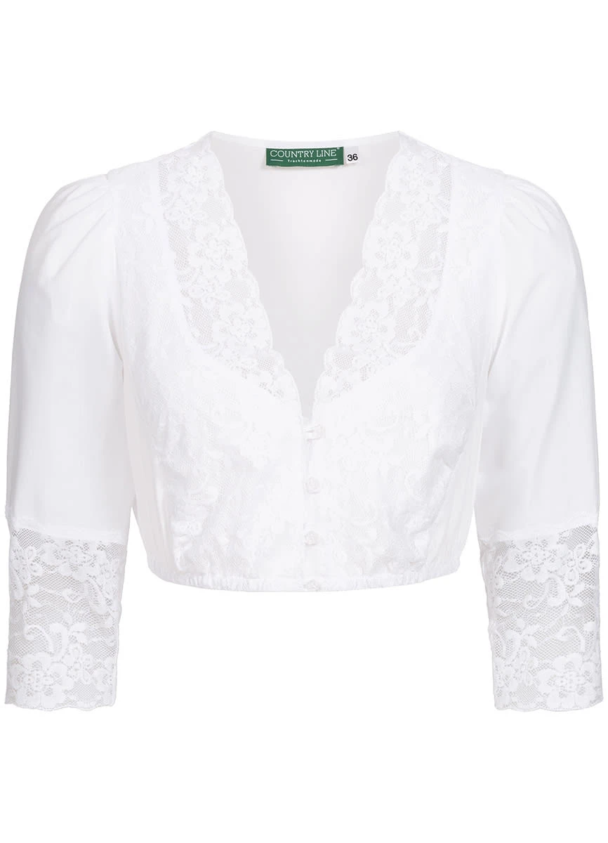 Country Line Dirndlbluse In Weiß 4 Country Line Dirndlbluse In Weiß – Bild 2