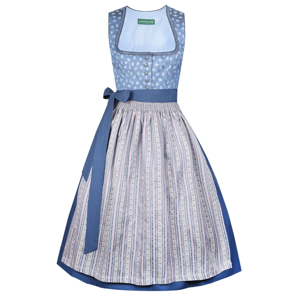 Country Line Midi Dirndl In Blau 3 Country Line Midi Dirndl In Blau