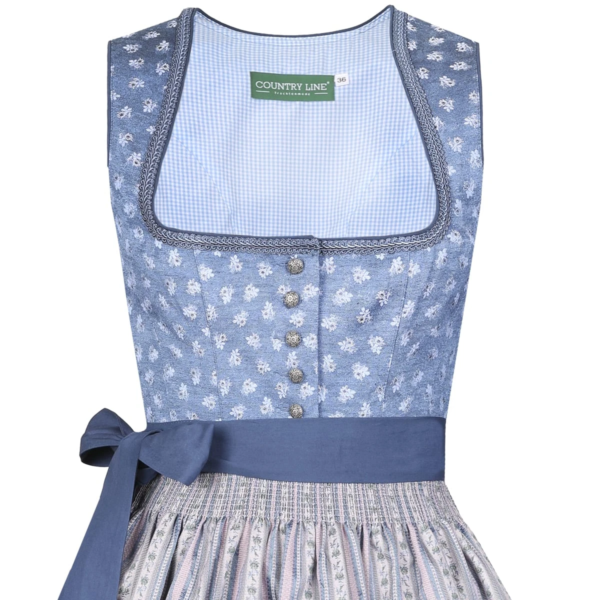 Country Line Midi Dirndl In Blau 4 Country Line Midi Dirndl In Blau – Bild 2