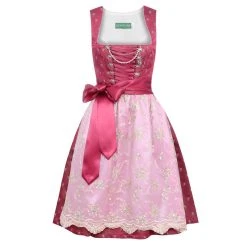 Country Line Midi Dirndl In Bordeaux