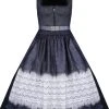 Country Line Midi Dirndl In Dunkelblau -Dirndl Geschäft country line midi dirndl in dunkelblau