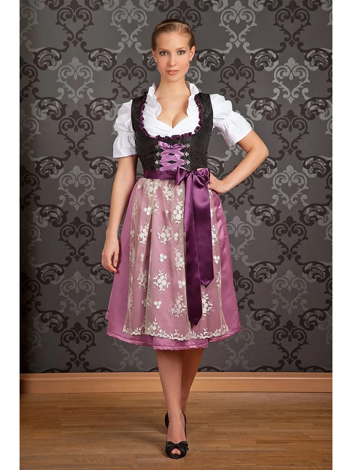 Edelnice Dirndl "Alpentraum" In Schwarz/ Beere 4 Edelnice Dirndl "Alpentraum" In Schwarz/ Beere – Bild 2