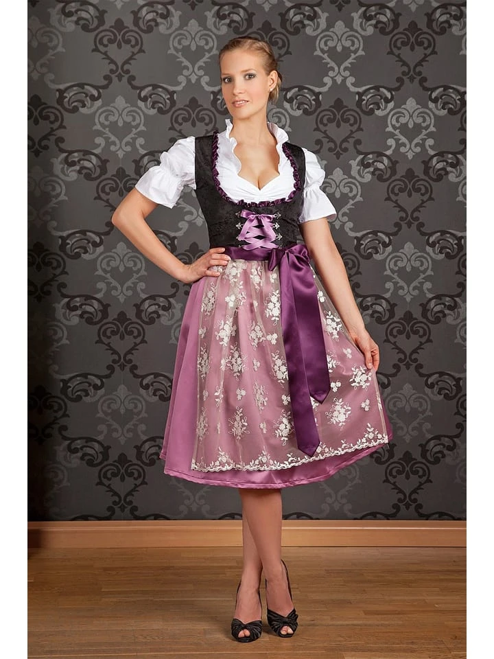Edelnice Dirndl "Alpentraum" In Schwarz/ Beere 5 Edelnice Dirndl "Alpentraum" In Schwarz/ Beere – Bild 3