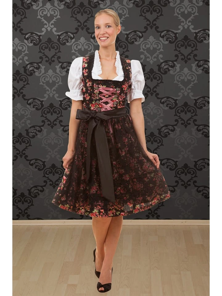 Edelnice Dirndl "Estefania" In Schwarz/ Bunt 3 Edelnice Dirndl "Estefania" In Schwarz/ Bunt