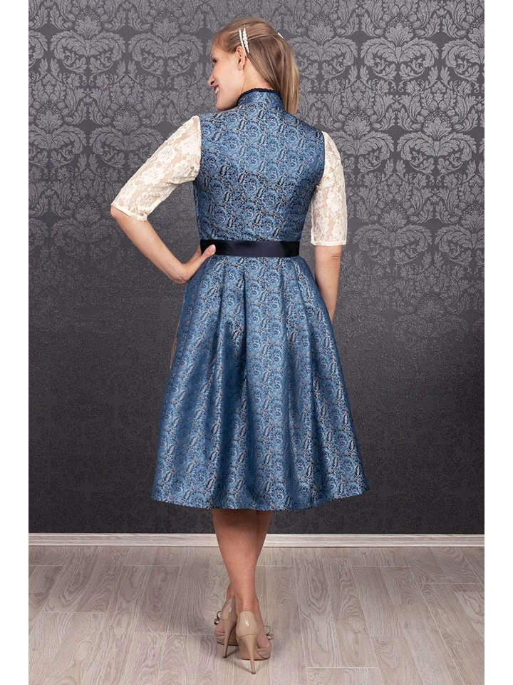 Edelnice Dirndl "Estelle" In Blau/ Creme 6 Edelnice Dirndl "Estelle" In Blau/ Creme – Bild 4