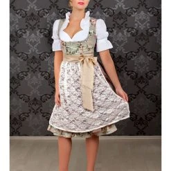 Edelnice Dirndl In Beige/ Hellbraun/ Weiß -Dirndl Geschäft edelnice dirndl in beige hellbraun weiss 2