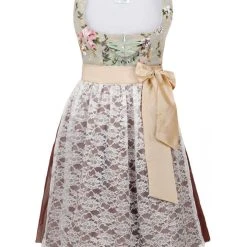 Edelnice Dirndl In Beige/ Hellbraun/ Weiß