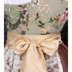 Edelnice Dirndl In Beige/ Hellbraun/ Weiß -Dirndl Geschäft edelnice dirndl in beige hellbraun weiss 4