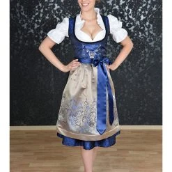 Edelnice Dirndl In Blau/ Beige