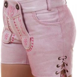 Edelnice Ledershorts In Pink -Dirndl Geschäft edelnice ledershorts in pink 3