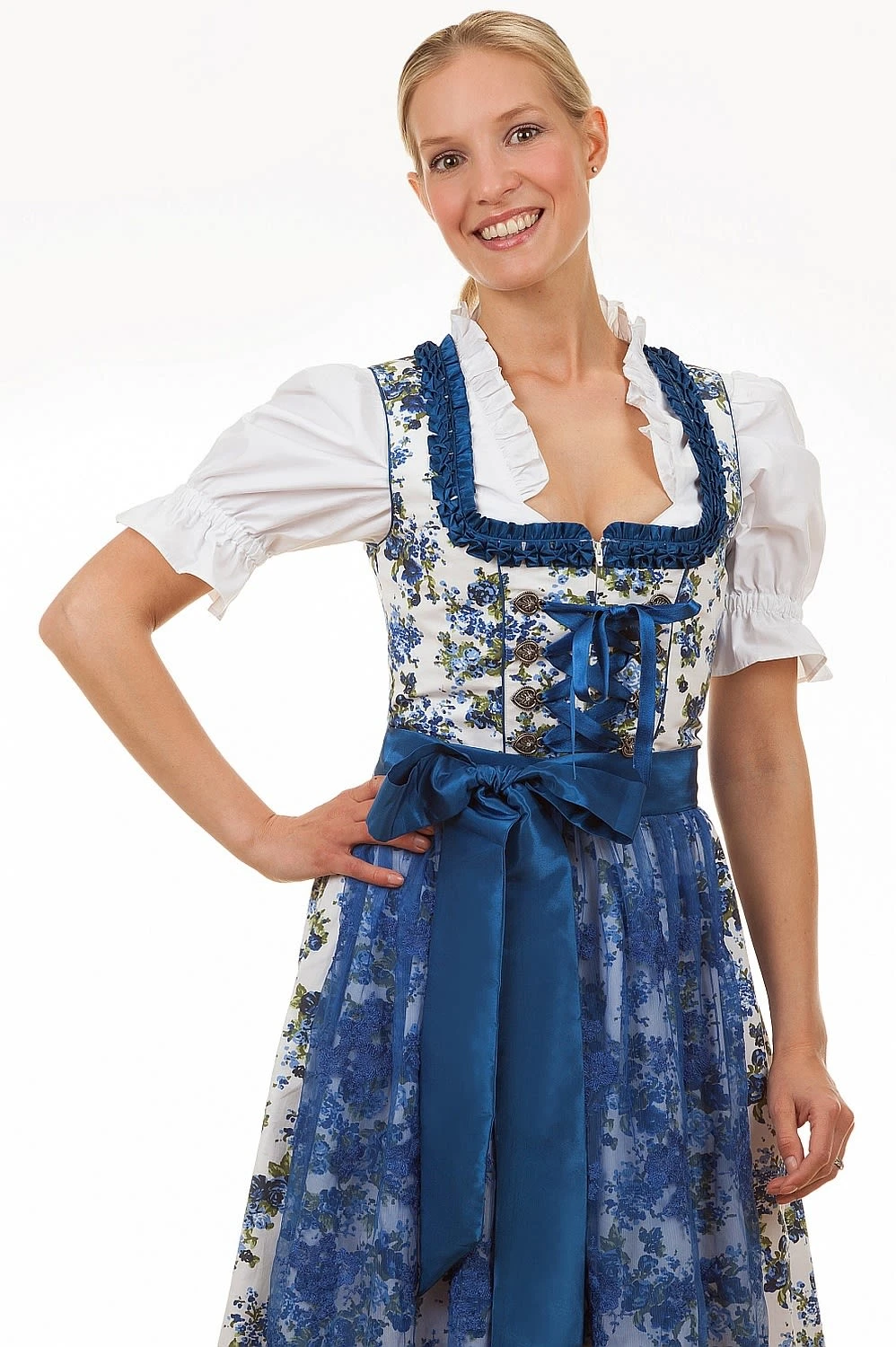 Edelnice Midi Dirndl 2-teilig Estefania In Blau 7 Edelnice Midi Dirndl 2-teilig Estefania In Blau – Bild 5