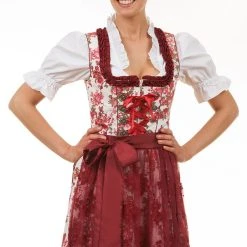 Edelnice Midi Dirndl 2-teilig Estefania In Rot -Dirndl Geschäft edelnice midi dirndl 2 teilig estefania in rot 2