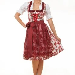 Edelnice Midi Dirndl 2-teilig Estefania In Rot -Dirndl Geschäft edelnice midi dirndl 2 teilig estefania in rot 3