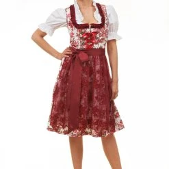 Edelnice Midi Dirndl 2-teilig Estefania In Rot -Dirndl Geschäft edelnice midi dirndl 2 teilig estefania in rot 4
