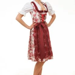 Edelnice Midi Dirndl 2-teilig Estefania In Rot -Dirndl Geschäft edelnice midi dirndl 2 teilig estefania in rot 5