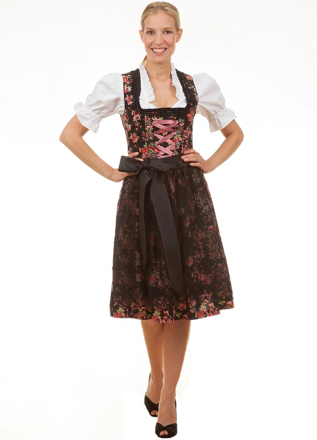 Edelnice Midi Dirndl 2-teilig Estefania In Schwarz 6 Edelnice Midi Dirndl 2-teilig Estefania In Schwarz – Bild 4