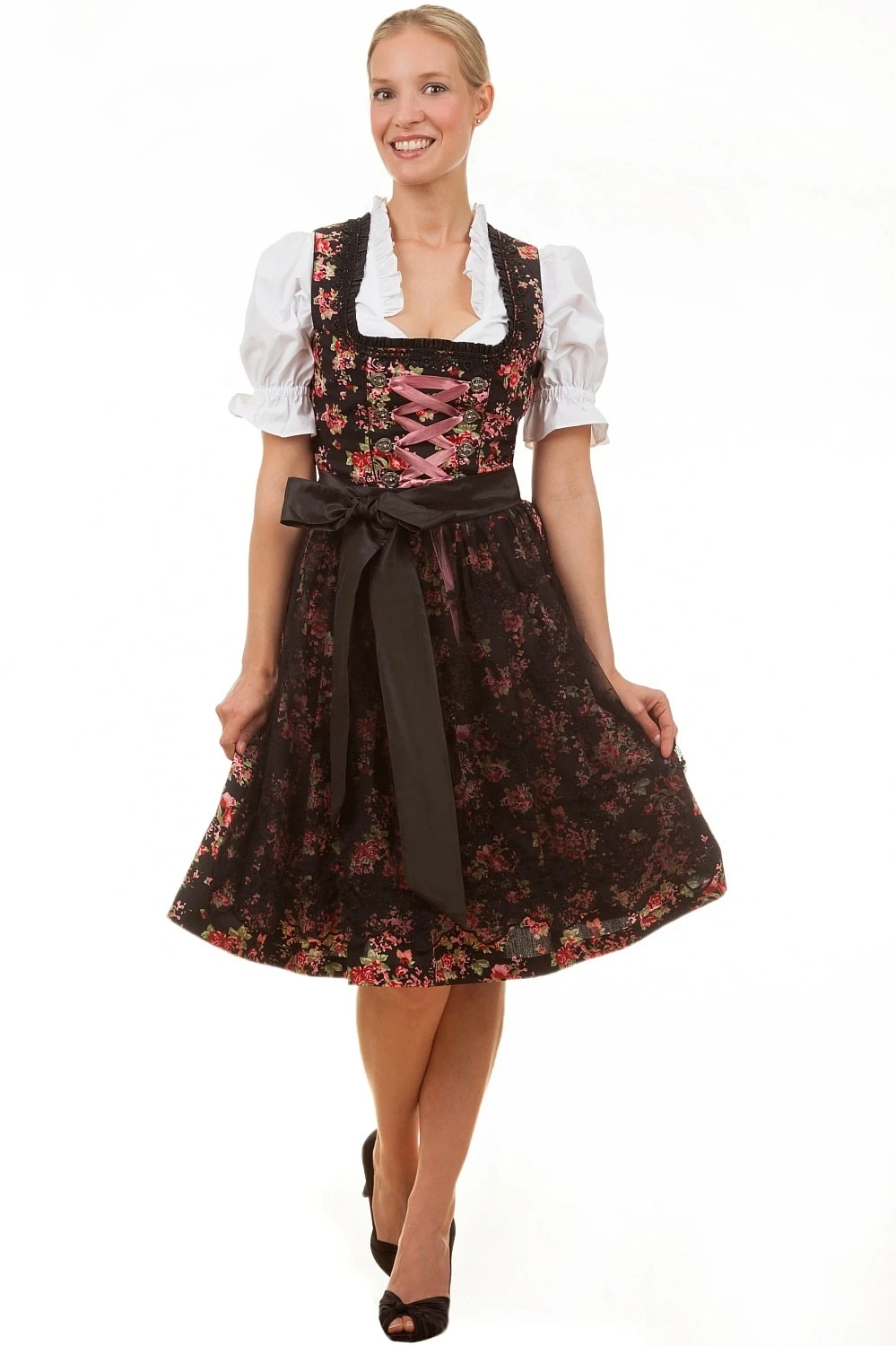 Edelnice Midi Dirndl 2-teilig Estefania In Schwarz 7 Edelnice Midi Dirndl 2-teilig Estefania In Schwarz – Bild 5