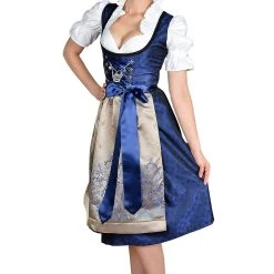 Edelnice Midi Dirndl 2-teilig In Blau, Gold -Dirndl Geschäft edelnice midi dirndl 2 teilig in blau gold 5