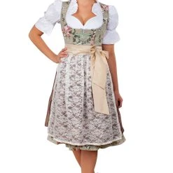 Edelnice Midi Dirndl 2-teilig In Creme, Grün -Dirndl Geschäft edelnice midi dirndl 2 teilig in creme grun 3