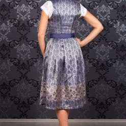Edelnice Midi Dirndl 2-teilig Marianna In Blau, Silber -Dirndl Geschäft edelnice midi dirndl 2 teilig marianna in blau silber 4
