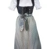 Edelnice Midi Dirndl 3-teilig In Anthrazit -Dirndl Geschäft edelnice midi dirndl 3 teilig in anthrazit