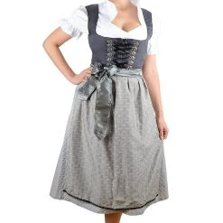 Edelnice Midi Dirndl 3-teilig In Anthrazit -Dirndl Geschäft edelnice midi dirndl 3 teilig in anthrazit 2
