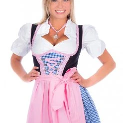 Edelnice Mini Dirndl 3-teilig In Blau, Rosa, Schwarz -Dirndl Geschäft edelnice mini dirndl 3 teilig in blau rosa schwarz 2