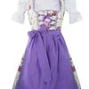 Edelnice Mini Dirndl 3-teilig In Weiß Lila -Dirndl Geschäft edelnice mini dirndl 3 teilig in weiss lila