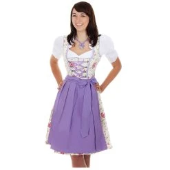 Edelnice Mini Dirndl 3-teilig In Weiß Lila -Dirndl Geschäft edelnice mini dirndl 3 teilig in weiss lila 3
