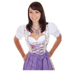 Edelnice Mini Dirndl 3-teilig In Weiß Lila -Dirndl Geschäft edelnice mini dirndl 3 teilig in weiss lila 4