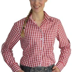 Edelnice Trachtenhemd In Rot -Dirndl Geschäft edelnice trachtenhemd in rot 1