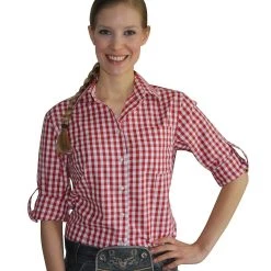 Edelnice Trachtenhemd In Rot -Dirndl Geschäft edelnice trachtenhemd in rot 2