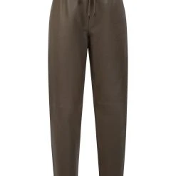 Faina Lederhose In Taupe