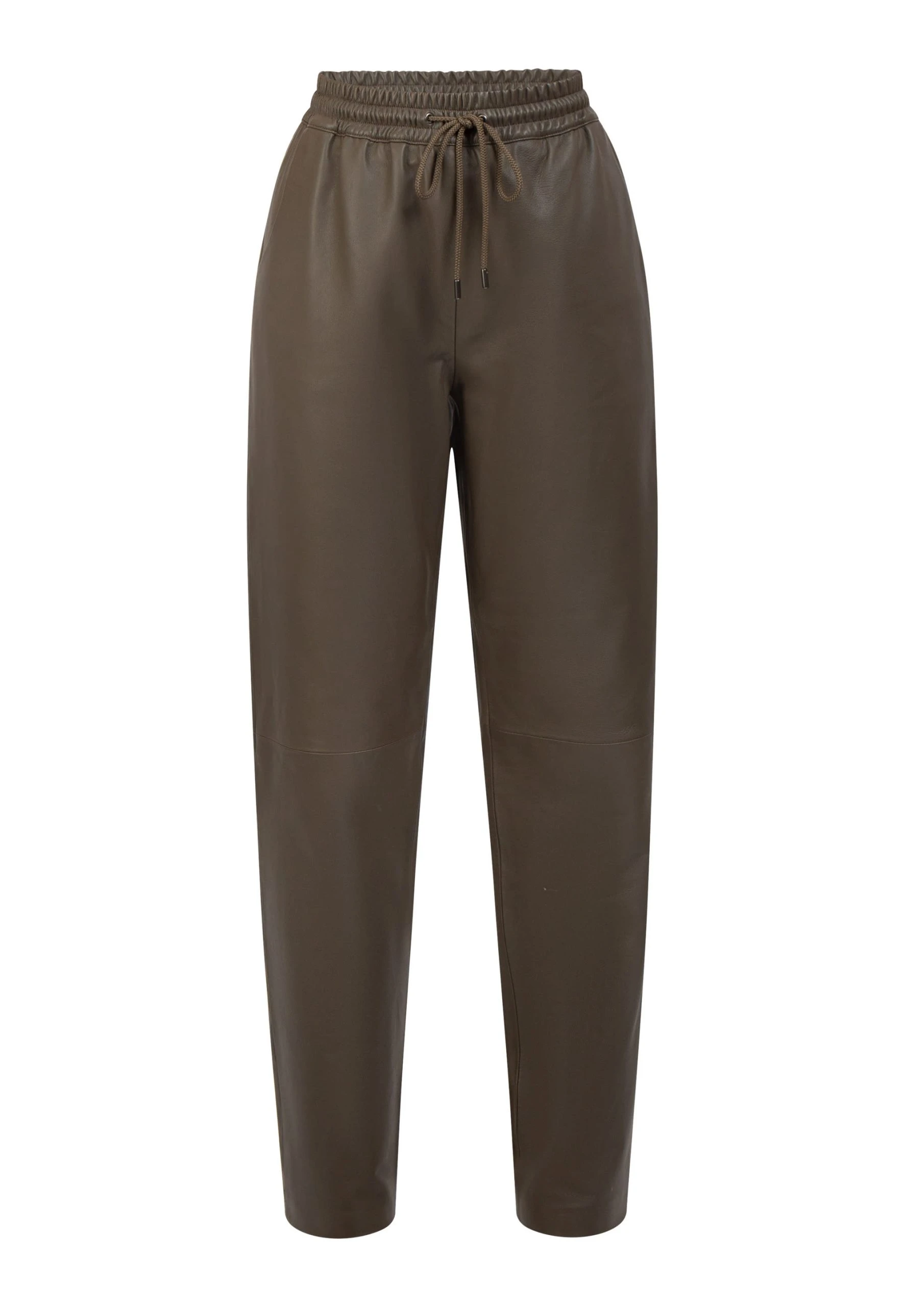 Faina Lederhose In Taupe 3 Faina Lederhose In Taupe