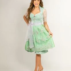 Halali By Astrid Söll Dirndl "Mara" In Grün/ Weiß