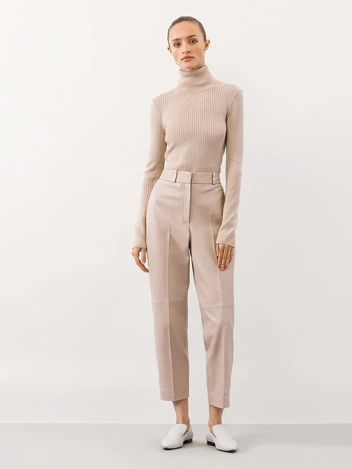 IVY OAK Leder-Hose In Beige 4 IVY OAK Leder-Hose In Beige – Bild 2