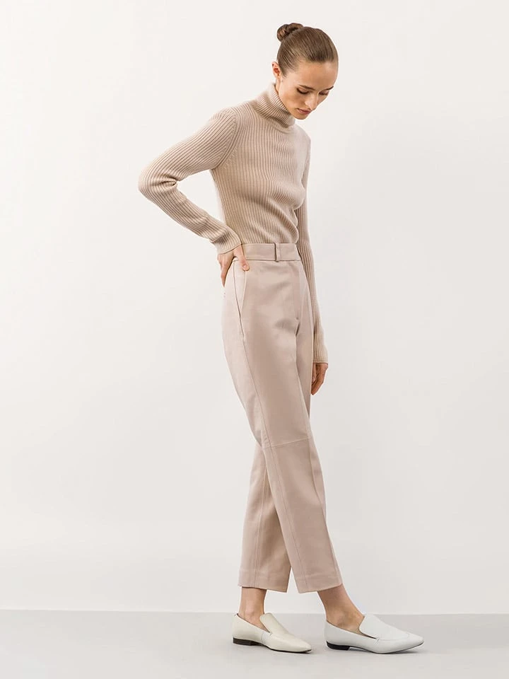 IVY OAK Leder-Hose In Beige 5 IVY OAK Leder-Hose In Beige – Bild 3