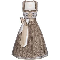 Krüger Collection Midi Dirndl In Hellgrau -Dirndl Geschäft kruger collection midi dirndl in hellgrau 1