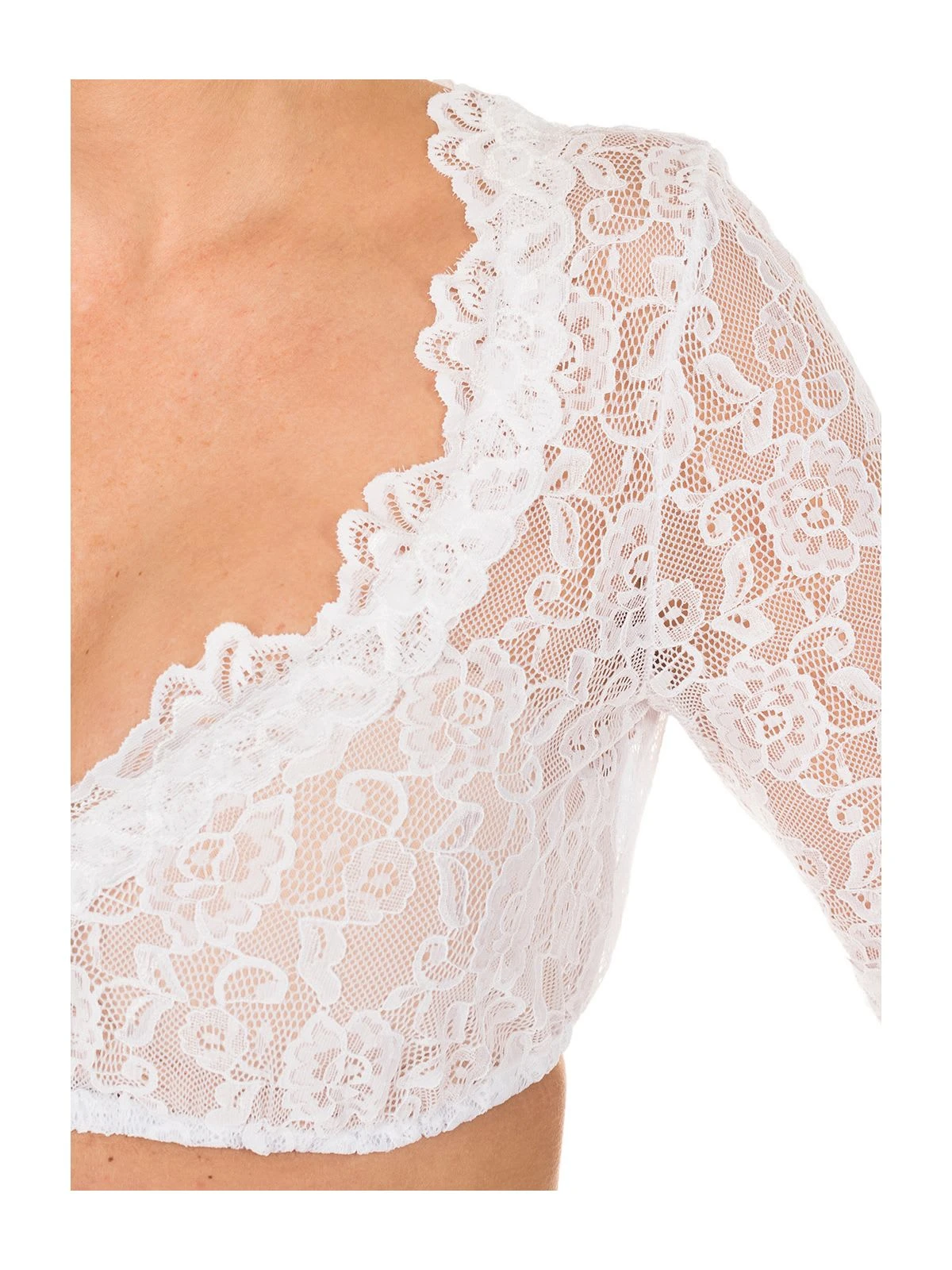 Krüger Dirndl Dirndlbluse CASSANDRA Halbarm Weiss Spitze 4 Krüger Dirndl Dirndlbluse CASSANDRA Halbarm Weiss Spitze – Bild 2