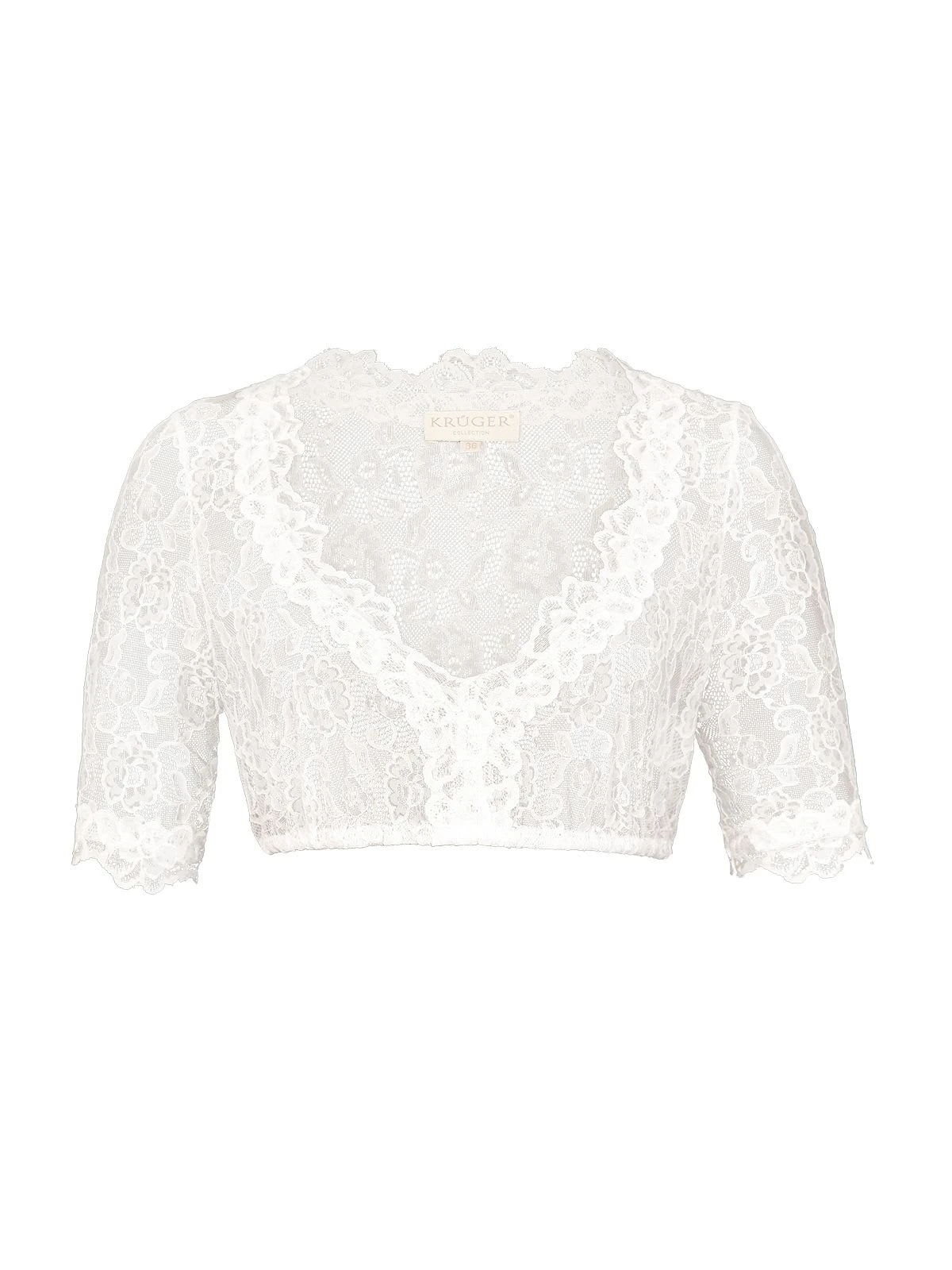Krüger Dirndl Dirndlbluse CASSANDRA Halbarm Weiss Spitze 6 Krüger Dirndl Dirndlbluse CASSANDRA Halbarm Weiss Spitze – Bild 4